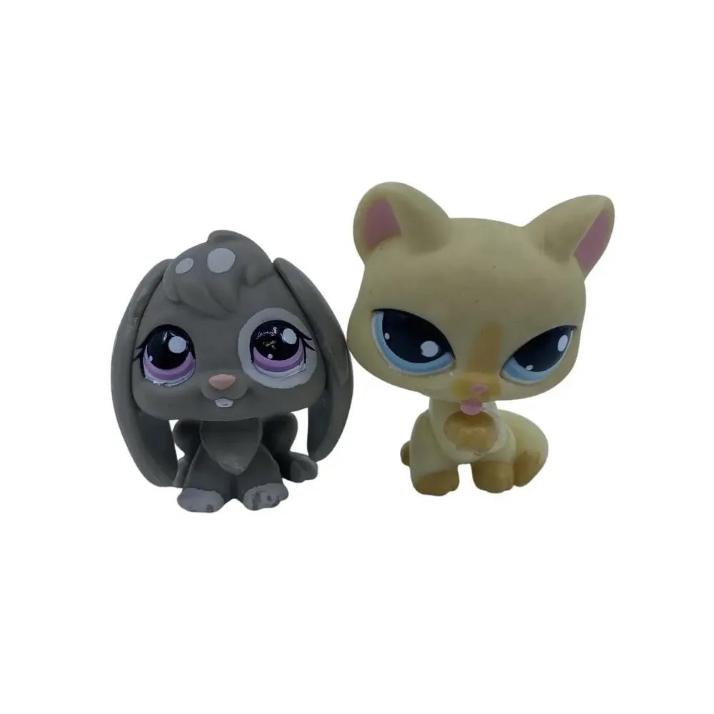 Littlest Pet Shop LPS #981 Shorthair Cat & #982 Bunny Rabbit Pet Pairs Set